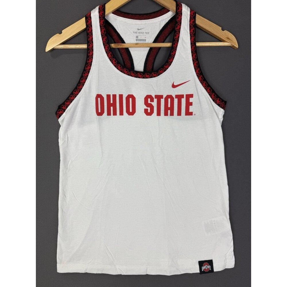 Nike Ohio State University Sports Shirt Tank Top White Red Small Gym